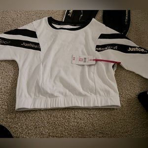 Brand New Black White and Gold Girls Justice Long Sleeve